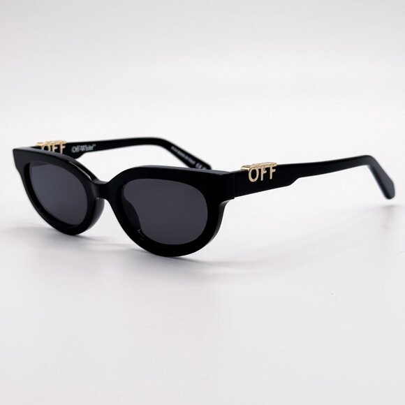 NEW OFF-WHITE OERI13D SPARKS 1007 SUNGLASSES WOMEN ROUND BLACK - Picture 3 of 10